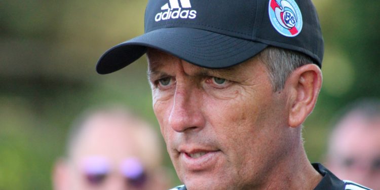 Thierry Laurey à l'entraînement du Racing.