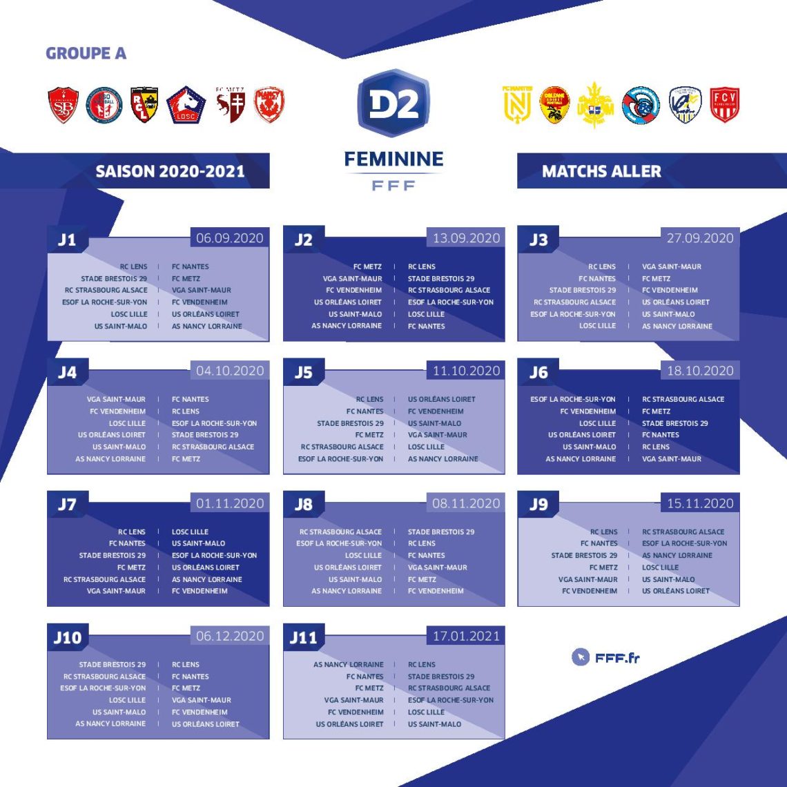 Le calendrier de la D2 Féminine publié Alsa'Sports