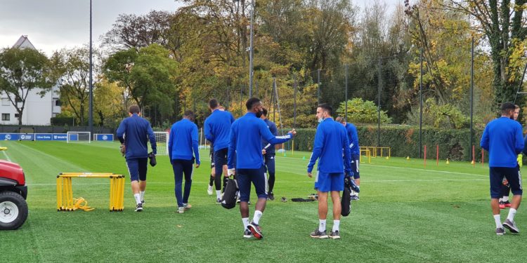 Premier entraînement sur les nouveaux terrains
