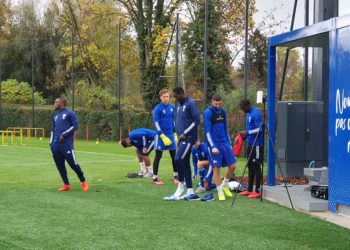 Premier entraînement sur les nouveaux terrains
