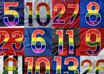 Des maillots aux couleurs du mouvement LGBT lors de cette 37e journée