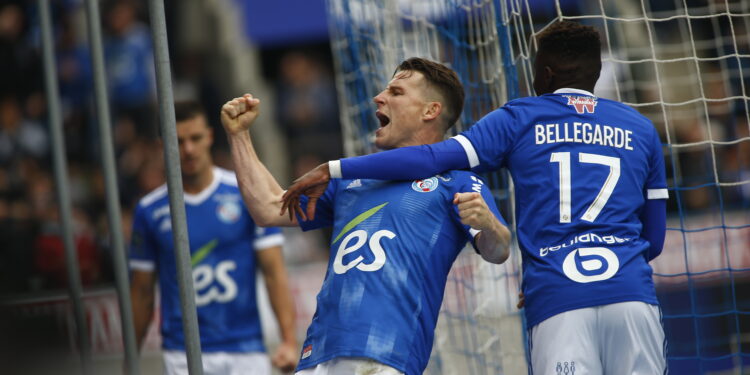 Kévin Gameiro, buteur à la Meinau 13 ans après