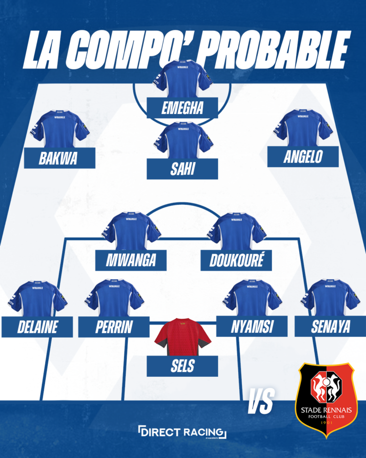 La compo probable du Racing face à Rennes ! — Alsa'Sports - Direct Racing