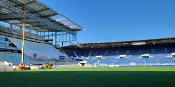 PHOTOS. Voici l&rsquo;évolution des travaux du stade de la Meinau !