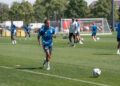 Mathis Amougou présent à l&rsquo;entraînement ce matin
