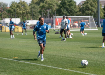 Mathis Amougou présent à l’entraînement ce matin