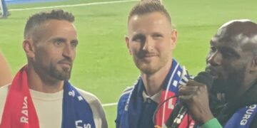 Anthony Gonçalves, Ernest Seka et Jérémy Grimm dans le Kop face au Rayo