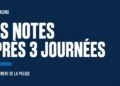 Le classement des notes du Racing après trois journées