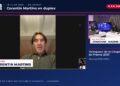 Corentin Martins en duplex, bandeau Vainqueur de la Coupe de France 2001