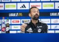 Hugo Oliveira explique, conférence de presse du Racing avant Rennes, 23 octobre 2026