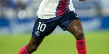 Ousmane Dembélé pendant Racing-PSG