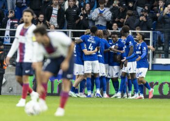Les Strasbourgeois célèbrent le but de Giovanni Reyna