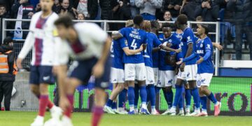 Les Strasbourgeois célèbrent le but de Giovanni Reyna