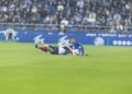 Gessime Yassine au sol après un duel avec un Parisien
